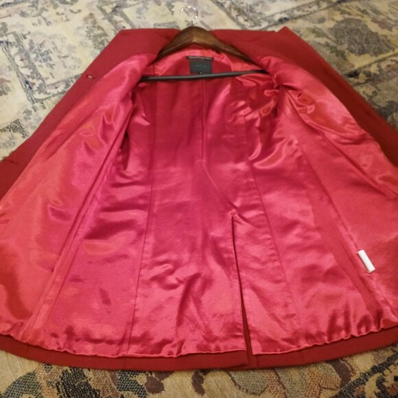 TOBIAS Cranberry Red Wool Blend Peacoat EU 4/US XS - EUC - Picture 5 of 8